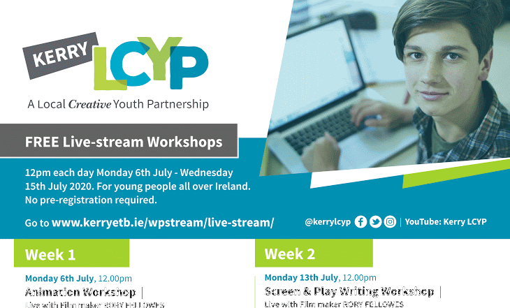 Live Stream Creativity Events free to all young people in Kerry